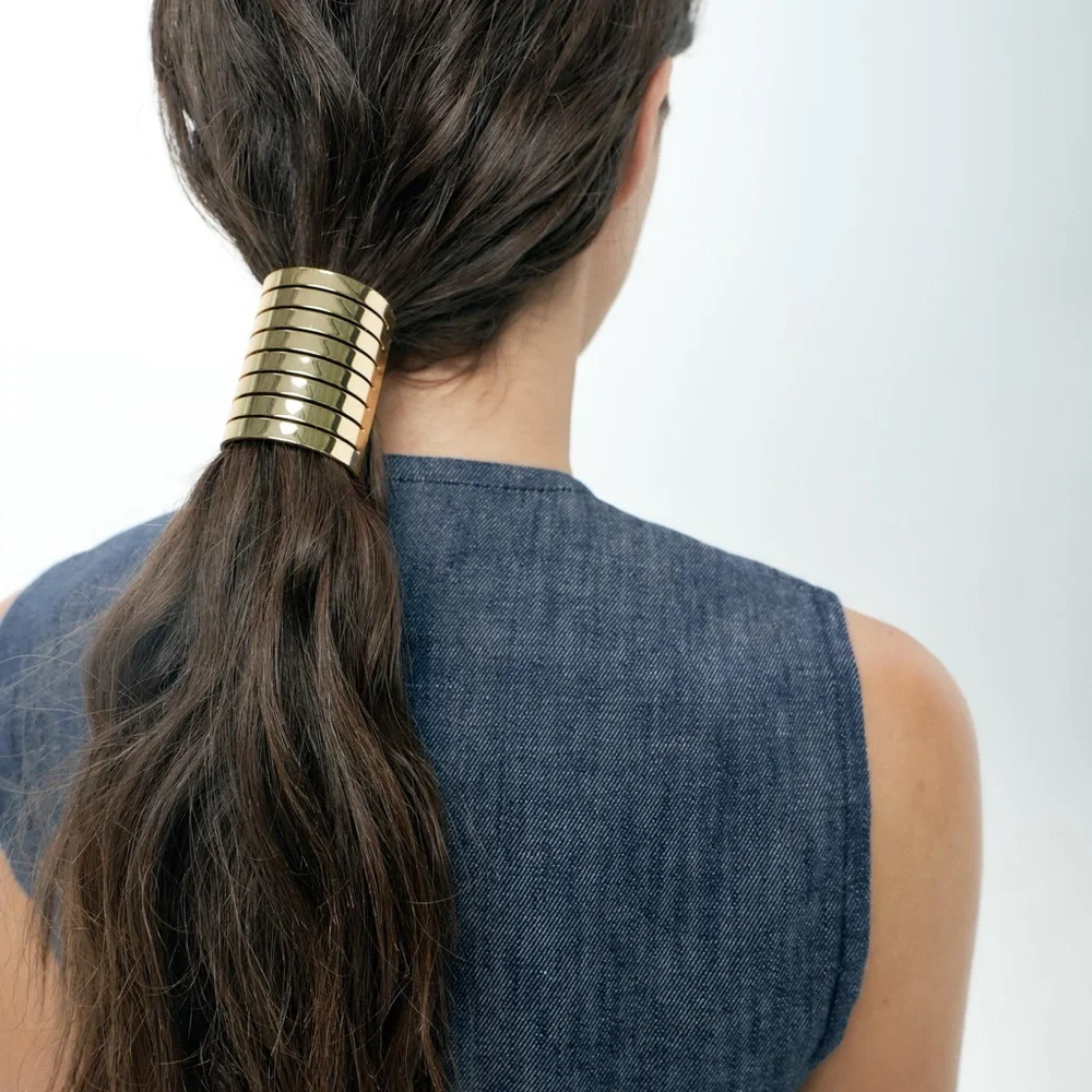 🔥🔥Zara hair tie metallic stripe new no tags